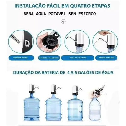 Bomba elétrica  instalação fácil em quatro etapas - duração da bateria de 4 a 6 galões 