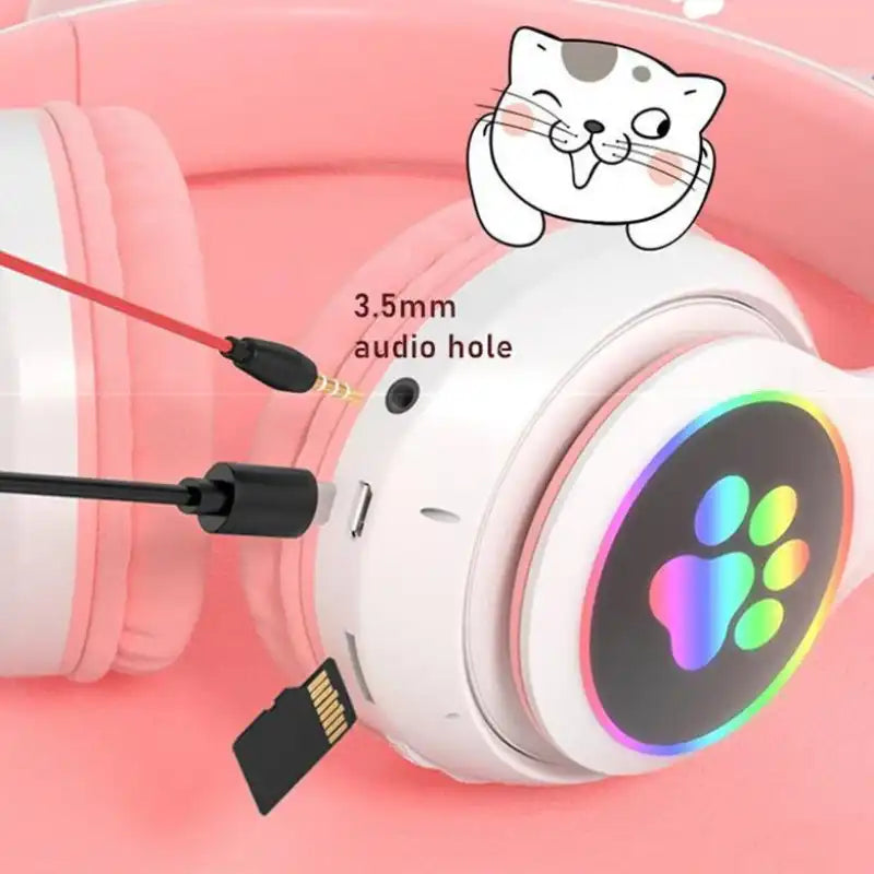 Cat Ear - Fone de ouvido Infantil Bluetooth orelhinha de gato -  entradas