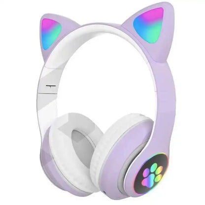 Cat Ear - Fone de ouvido Infantil Bluetooth orelhinha de gato - lilás