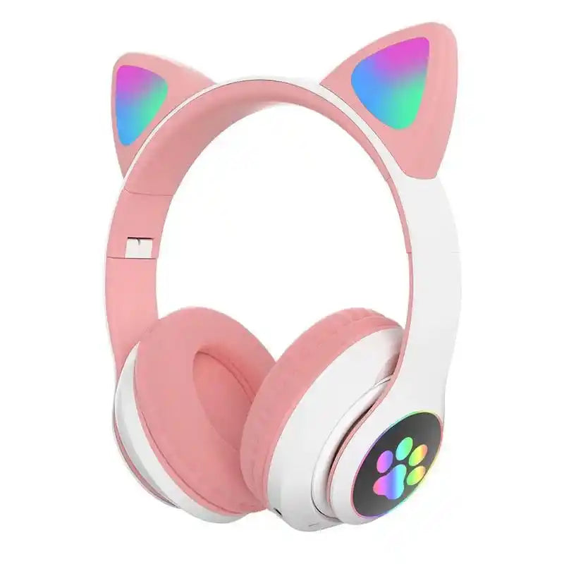 Cat Ear - Fone de ouvido Infantil Bluetooth orelhinha de gato - rosa