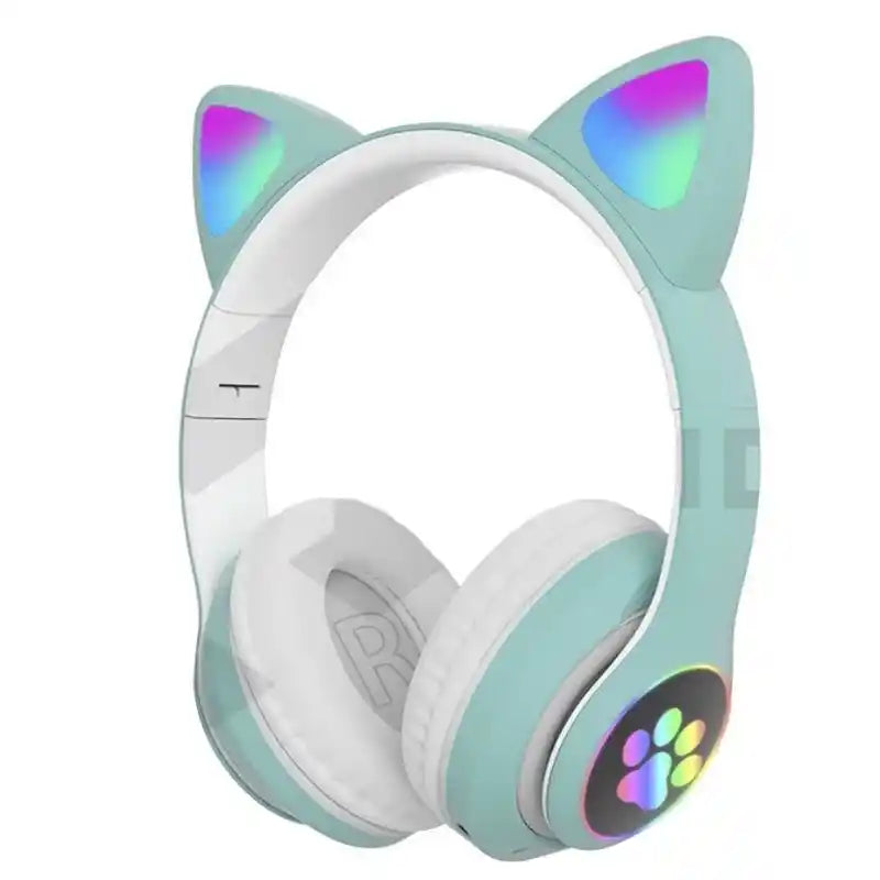 Cat Ear - Fone de ouvido Infantil Bluetooth orelhinha de gato - verde