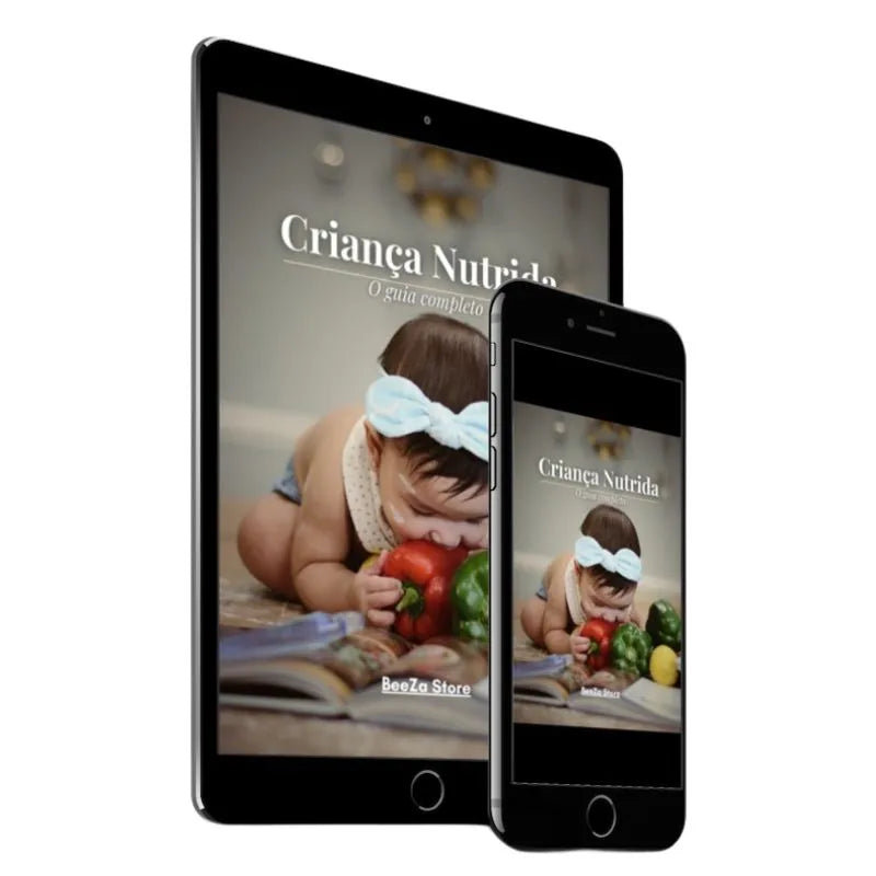 ebook criança nutrida no tablet e no smartphone