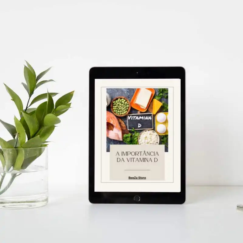 Ebook - A Importância da Vitamina D no tablet em cima da mesa